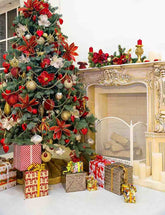 Christmas Tree And Retro Fireplace For Christmas Holiday Photo Backdrop Shopbackdrop